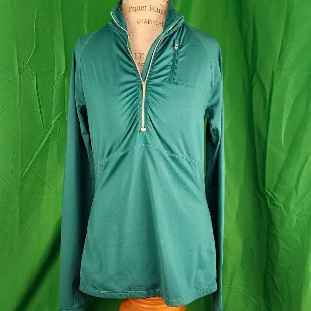 Athleta Womens Alacrity Green Half Zip Pullover Large